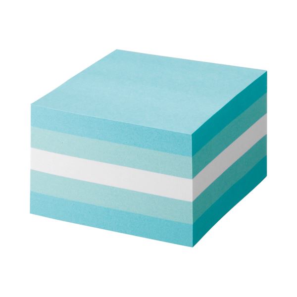 (まとめ) TANOSEE ふせん カラーブロック 75×75mm パステルブルー 1冊 【×5セット】 青 使いやすいサイズのカラーブロックふせん アイデアを...