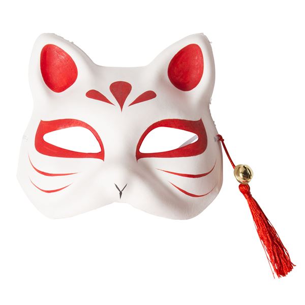 和風 コスプレ衣装/コスチューム 小物 【きつね面 白】 半面タイプ 『花鳥風月』 和装ステージ衣装『花鳥風月』は、華やかなイベントやパーティーにぴったり 和風のコスプレ衣装と小物が、花鳥風月の世界へ誘います 白い美しさが際立つ、きつね面の半面タイプ あなたのステ