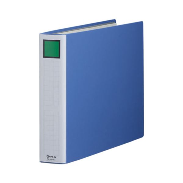 (まとめ) キングファイル スーパードッチ(脱・着)イージー A3ヨコ 500枚収容 背幅66mm 青 3405EA 1冊 【×10セット】 便利な収納力 A3...