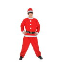 【クリスマスコスプレ】サンタさん/衣装 【メンズ用】 トップス・パンツ・ベルト・帽子 〔イベント 仮装 店頭販促〕 華やかなクリスマスやパーティーにぴったり 多...