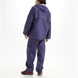 レインウェア セットアップ EL 3L ネイビー 耐水圧1000mm 防水 雨具 レインコート 雨がっぱ 合羽 カッパ かっぱ 通勤 通学 土砂の攻撃も跳ね返す 不屈の防水レインウェアセットアップ アウトドアに最適 耐水圧1000 mmの防水レインウエアセットアップ ネイビー色で、サイズ