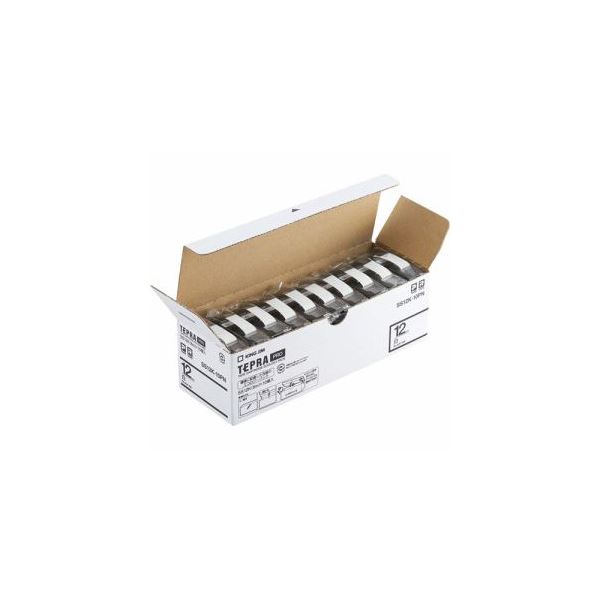 キングジム SS12K-10PN テプラPROテープ エコパック 白 黒文字 12mm幅 8m 10個入 高品質な12mm幅のテプラPROテープ、エコパックでお得にご提供 白いテープに黒い文字が映え、8mの長さで十分な使用量 10個入りでお得感満載 使い勝手抜群のテプラPROテープ、ラベリング作業を
