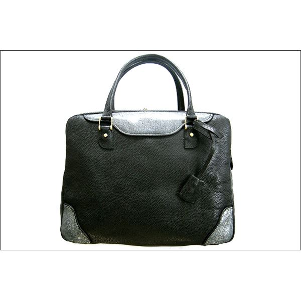 Colore Borsa(コローレボルサ) トラベルボストンバッグ SC-009 ブラック 黒 エイ革を贅沢に使用し、整理 収納 機能も充実させた究極のボストン...