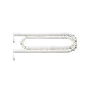 (まとめ) MCO 受話器用カールコード 1m クロス結線 白 DC-J410/WH 【×5セット】 ユニバーサル対応 通常の電話機にも使える、使いやすいカール...