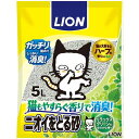 (まとめ)ニオイをとる砂 リラックスグリーンの香り5L 【ペット用品】【×4セット】 緑 香り満載 5Lのニオイ消し砂 ペット用品4セット 緑