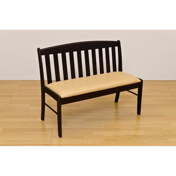 ベンチ 幅102cm ダークブラウン 背もたれあり 木製 合皮 フェイクレザー 張地 脚裏フェルト付き コローナ リビング インテリア家具 茶 広々102cm幅のダークブラウンダイニングベンチ 背もたれ付きで合皮張地 食卓椅子や店舗什器に最適 おしゃれなインテリア家具 在宅ワーク