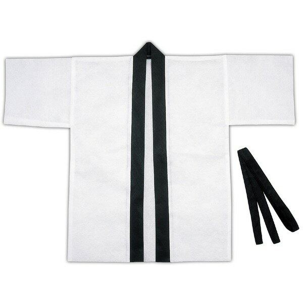 (まとめ) カラー不織布はっぴ/法被 【大人用 Lサイズ】 ホワイト(白) 【×15セット】 白 輝く笑顔を纏う、多彩なシーンで活躍する衣装 学校行事やイベント...