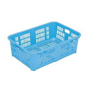 【5個セット】プラスケット/網目ボックス 【No.1000 金具付き】 ブルー スタッキング金具使用時:段積み可 青 多岐にわたる分野で活躍するプラスチック製コ...