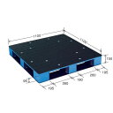 カラープラスチックパレット/物流資材 【1100×1100mm ブラック/ブルー】 片面使用 HB-D4・1111SC 岐阜プラスチック工業 黒 青 作業効率向...