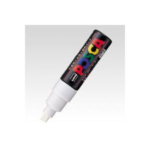 （まとめ） 三菱鉛筆 ユニ ポスカ 太字角芯（8.0mm） PC パソコン -8K.1 白 1本入 【×10セット】 鮮や..