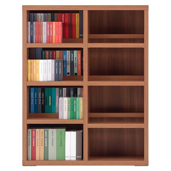 フナモコ コミックシェルフ 整理 収納 棚 キャビネット ロータイプ 低い 【幅90×114cm】 リアルウォールナット CBD-91L 木の温もりが漂う、スタイリッシュな収納家具 コミックや雑誌を美しく収納し、心地よい読書空間を演出 シンプルなデザインでどんなインテリアにもマッ