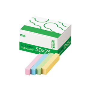 (まとめ) TANOSEE ふせん 小見出し 50×7.5mm 4色 1パック(24冊) 【×10セット】 便利な普通粘着ふせん、TANOSEEの小見出しタイプ...