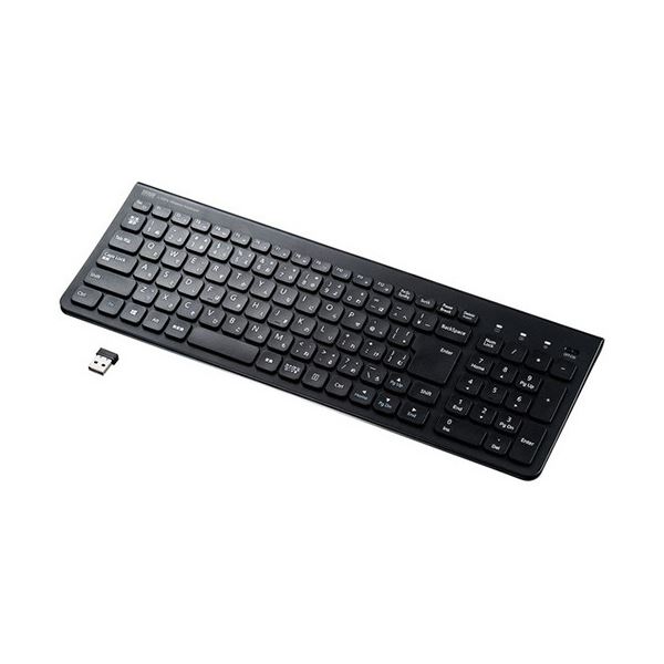 ワイヤレススリムキーボード テンキー付き ブラック SKB-WL31BK 1台 黒 スリムでコンパクトなデザインのワイヤレスキーボードに、便利なテンキーを搭載したブラックカラーのパンタグラフ式テンキー付きキーボード1台 黒