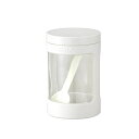 〔30個セット〕 調味料入れ 保存容器 約幅96mm 680ml ホワイト 計量スプーン付 密閉 ガラス容器 フォルマ ガラスポット キッチン 台所 白 湿気を...