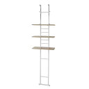 突っ張り式 洗濯機ラック/ランドリー整理 収納 【棚3枚type ホワイト】 幅55cm 金属 スチール フレーム 【お客様組立品】 白 洗濯機収納の革命 3c...
