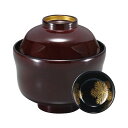 まゆ型吸物椀/お椀 【溜高台内金 見返し しのぶ TA】 直径105×高さ103(71)mm 日本製 国産 食洗機対応 〔和食 レストラン 店舗 お店〕 飲食店...