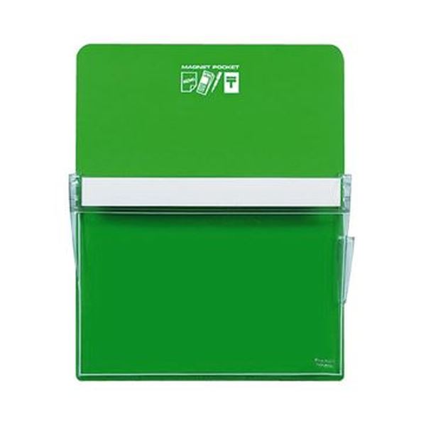 (まとめ)コクヨ マグネットポケット A4300×240mm 緑 マク-500NG 1個【×10セット】 マグネットで金属面に取り付け、書類を収納できる便利なポ...