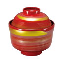 まゆ型吸物椀/お椀 【朱一筆かすり TA】 直径105×高さ103(71)mm 日本製 国産 食洗機対応 〔和食 レストラン 店舗 お店〕 飲食店で使える 食器...