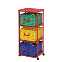 子供用 衣類整理 収納 バスケットラック 3型 44×40×103cm 日本製 国産 キャスター付 移動可能 車輪付き き ポリプロピレン キッズ キューブ リ...