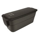 【40個セット】 アスベル ランタス ランチボックス(バッグ付) 2段 800ml ブラック FC-T800 黒 食器洗い機対応・マイクロ波対応・2層仕切り・箸...