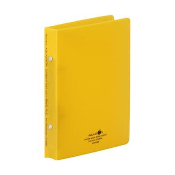 (まとめ)リヒトラブ AQUA DROPsリングファイル(ツイストリング)A5タテ 2穴 150枚収容 背幅32mm 黄 F-5006-5 1冊【×50セット】...