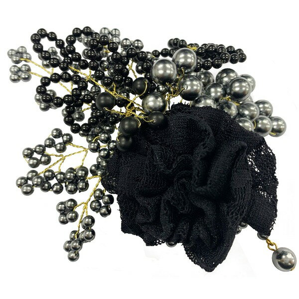 コサージュ 胡蝶蘭(胡蝶/ブラック) 黒 黒い蝶が舞い踊る、華麗なる胡蝶蘭 優雅な美しさが心を奪う、コサージュ・ブラックバタフライ 黒