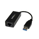 (まとめ) StarTechUSB3.0-Gigabit Ethernet LANアダプタ 10・100・1000Mbps対応 ブラック USB31000S1個...