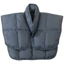 あったか羽毛 肩当て/寝具 【ネイビー 単品 】 前身丈約40cm 洗える ウォッシャブル 軽量 ダウン使用 〔ベッドルーム 寝室〕 冷え知らずの肩を守る、洗え...