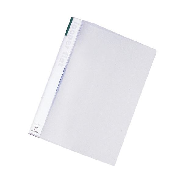 (まとめ) リヒトラブ ルーパーフラット A4タテ2穴 100枚収容 緑 F-52-7 1セット(25冊) 【×5セット】 透明なPP表紙で中の書類が一目瞭然 ...