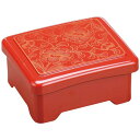 新光月丼重/重箱 【柿朱金牡丹内朱 A】 167×143×80mm (143×119×46mm) 日本製 国産 〔和食 レストラン 店舗 お店〕 和の味わいを極...