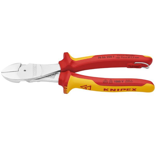KNIPEX クニペックス 7406-200TBK 絶縁強力斜ニッパー 落下防止 BK 工具 ツール DIY 作業工具 道具 ニ..