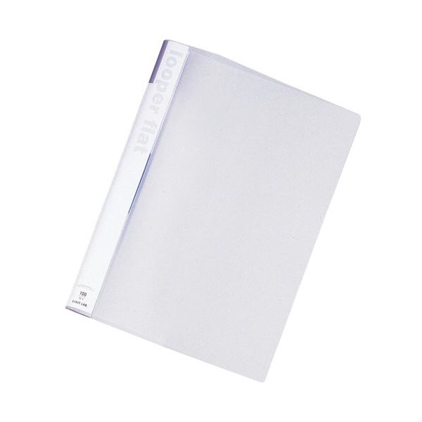 (まとめ) リヒトラブ ルーパーフラット A4タテ2穴 100枚収容 乳白 F-52-1 1セット(25冊) 【×5セット】 透明なPP表紙で中の書類が一目瞭然...