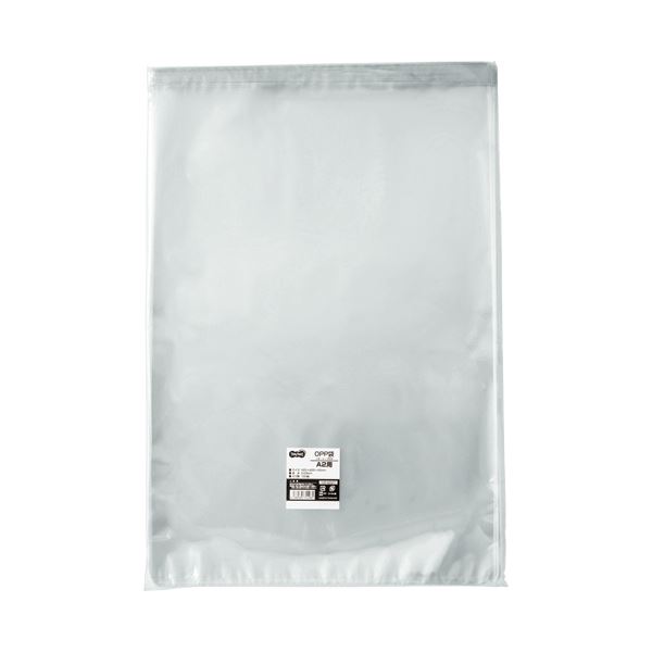 (まとめ) TANOSEE OPP袋 フタ・テープ付A2用 425×600+40mm 1パック(100枚) 【×3セット】 手にくっつかない 静電気対策のアルミ...