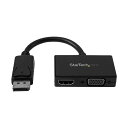 (まとめ)StarTech.com DisplayPort-HDMI/VGA変換アダプタ ツーインワン(2-in-1) トラベルAVアダプタ DP2HDVGA ...