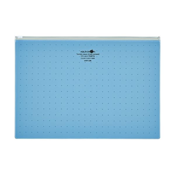 (まとめ) リヒトラブ AQUA DROPs クリヤーケース A4ヨコ 青 F-5303-8 1枚 【×50セット】 透明で美しいA4サイズのクリアケース 見た...