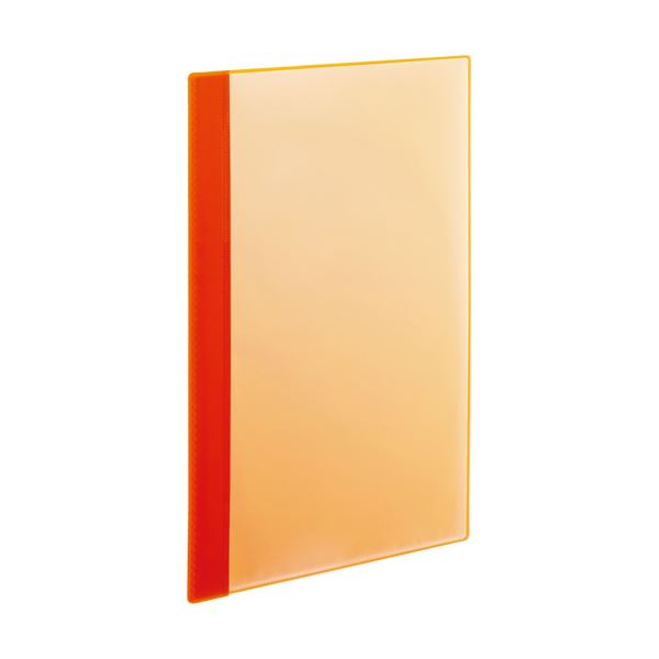 (まとめ) TANOSEE薄型クリアブック(角まる) A4タテ 10ポケット オレンジ 1パック(5冊) 【×30セット】 手に丸い角で、背幅が薄いA4サイズの...