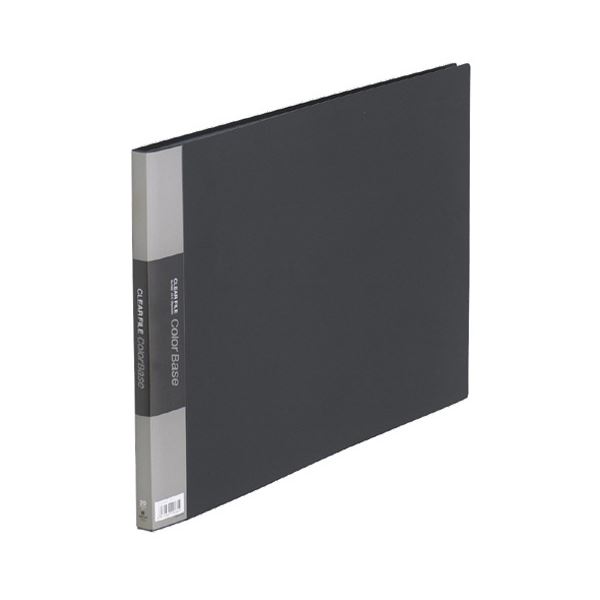 キングジム クリアーファイル カラーベース A3ヨコ 20ポケット 背幅16mm 黒 150C 1セット(10冊) 多機能カラーベースのA3ヨコファイル、20ポ...