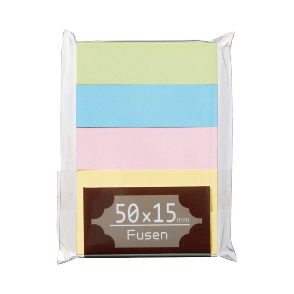 (まとめ) TANOSEE ふせん 50×15mm パステルアソート 1パック(5冊) 【×30セット】 華やかなパステルアソートの小さな粘着メモ帳、使いやすく...