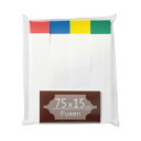 (まとめ) TANOSEE ふせん 75×15mm ホワイト(4色帯入) 1パック(4冊) 【×30セット】 白 便利なメモ・貼り紙・紙製品 色とりどりの粘着ふ...