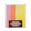(まとめ) TANOSEE ふせん 75×15mm ブライトアソート 1パック(4冊) 【×30セット】 色とりどりのメモ・付箋・紙製品 アイデアを貼り付けよう...