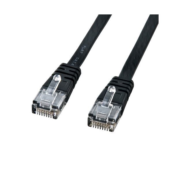 カテゴリ6フラットケーブル 配線 7m(ブラック) KB-FL6-07BKN 黒 高速通信に革命をもたらす 最新テクノ..
