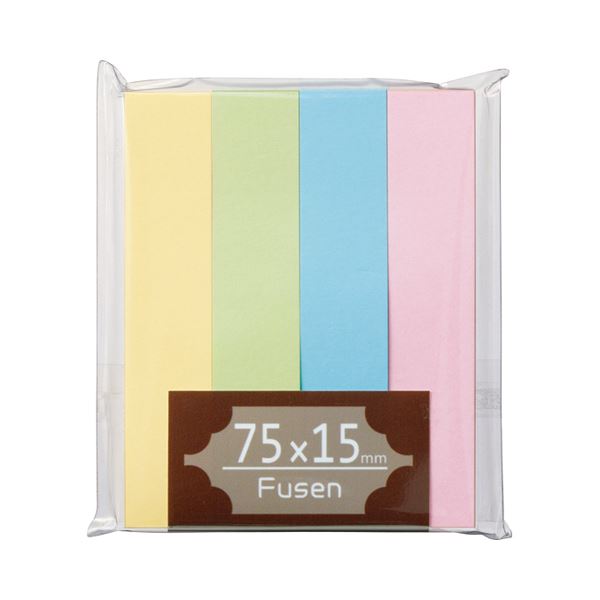 (まとめ) TANOSEE ふせん 75×15mm パステルアソート 1パック(4冊) 【×30セット】 色彩溢れるメモリーズ パステルアソートふせんで、アイデ...