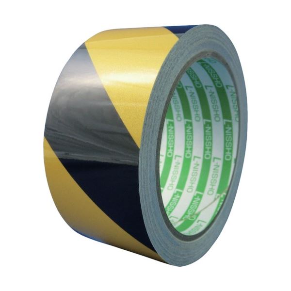 日東エルマテリアル 再帰反射テープ 75mm×10m イエロー/ブラック HT-75YB 1巻 黒 黄 光を確実・正確に..