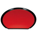 尺3 半月フライト盆/トレー 【朱天黒】 393×345×19mm 日本製 国産 〔和食 レストラン 居酒屋 店舗 お店〕 和の味わいを極める、飲食店にも最適な...
