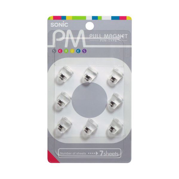 (まとめ) ソニック PM プルマグネット ピンタイプ 直径12×高さ13mm 透明 MG-785-T 1パック(8個) 【×30セット】 進化したピンタイプの...