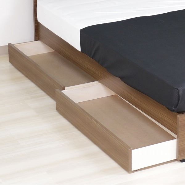 単品 引き出しのみ 本体は含みません 茶 簡単組立 日本製 国産 のシンプルなパネルベッドに、専用オプションの引き出し2杯セットを追加 完成品で手間いらず ブラウンカラーでおしゃれな引き出しのみ 茶