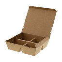 (まとめ) HEIKO 弁当容器 エコランチボックス 4仕切 #004409007 1パック(20枚) 【×5セット】 食材の風味を守る密閉構造の立体パーティシ...