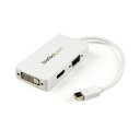 StarTech.com MiniDisplayPort接続トラベルA/Vアダプタ スリーインワン(3in1) MDP2VGDVHDW 1個 手軽に使えるミニデ...
