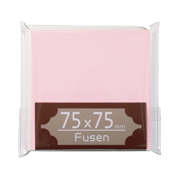 (まとめ) TANOSEE ふせん 75×75mm 桃 1冊 【×50セット】 ピンクの桃色で、普通粘着の75×75mmサイズのノート・ふせん・紙製品 使いやす...