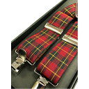 アイビー トラッド 日本製 国産 サスペンダー Y型 35mm ゴム&メタル レッド×チェック ケースなし 赤 素材の魅力を最大限に引き出す 日本製 国産 Y型...